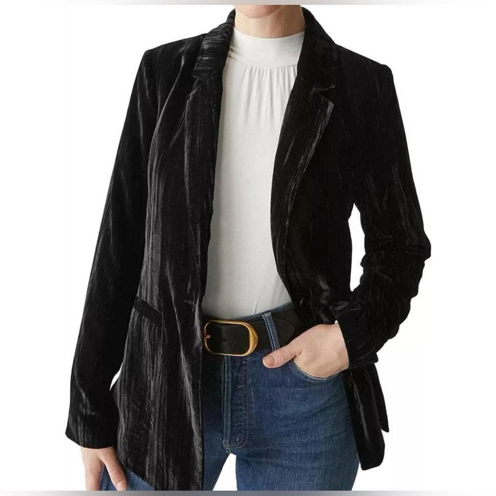 Michael Stars Darby Longline Blazer Crinkle Velvet NWT